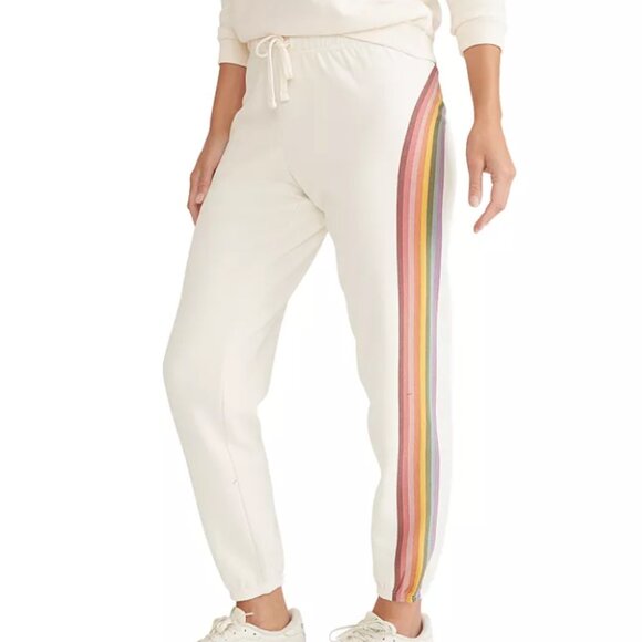 Marine Layer Anytime Sweatpants - White & Rainbow - Picture 1 of 4